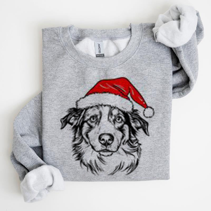 Julehvalpemotiv Polyester Rundhalset Sweatshirt Unisex