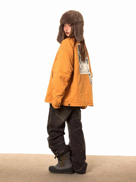 Winter New Washed-out Vintage Cotton-padded Coat