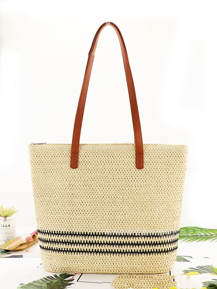 Fashion One Shoulder Straw Bag Casual Women's Beach