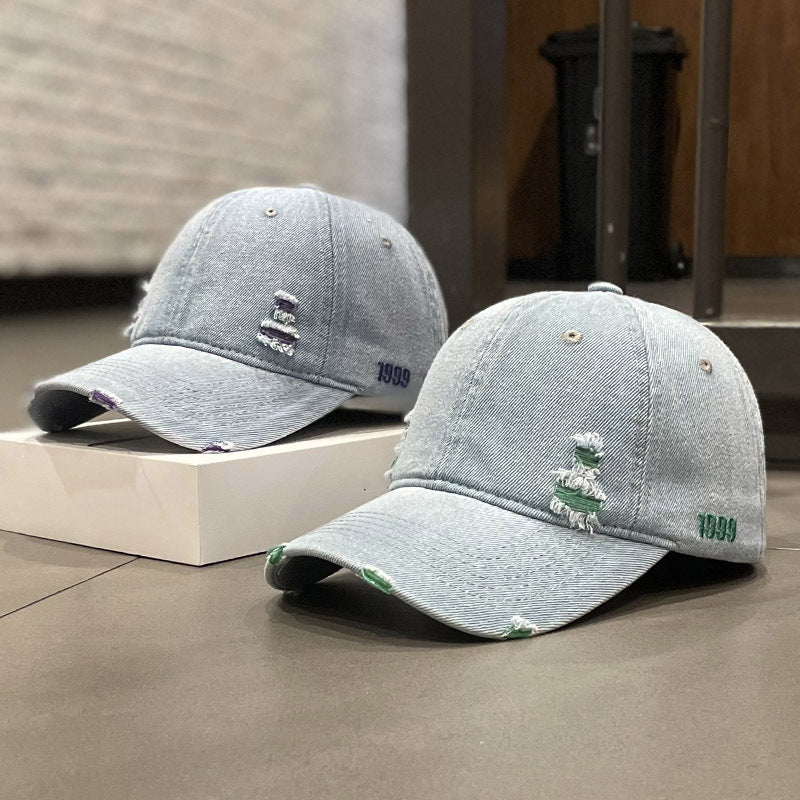 Women's Fashion Versatile Denim Do Old Broken Baseball Hat