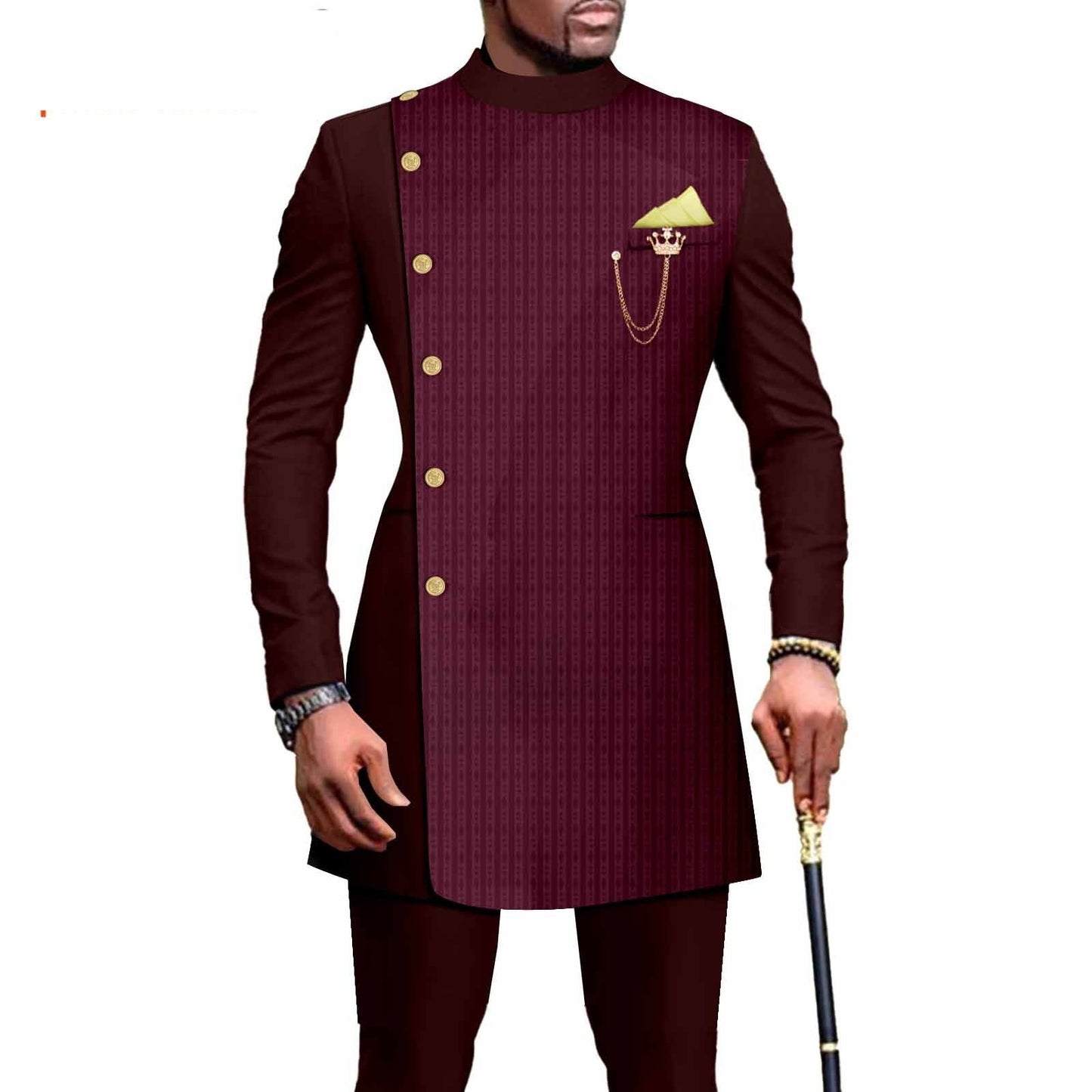 African Men's Leisure Chain Two-piece Set