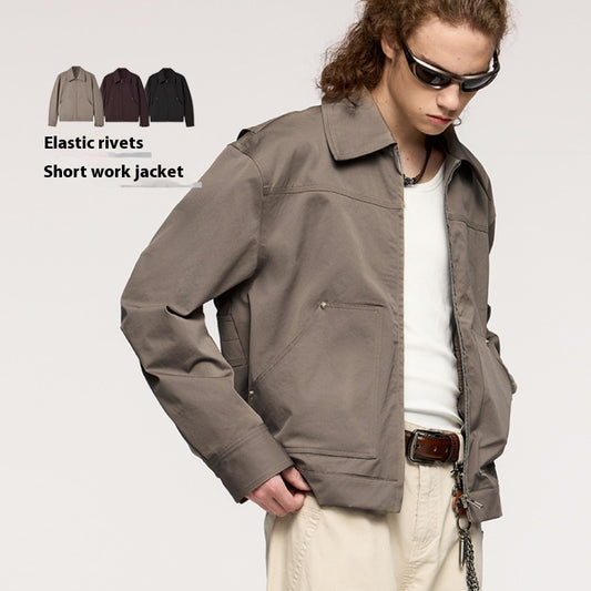 Elastic Rivet Tooling Short Jacket Autumn And Winter New Product