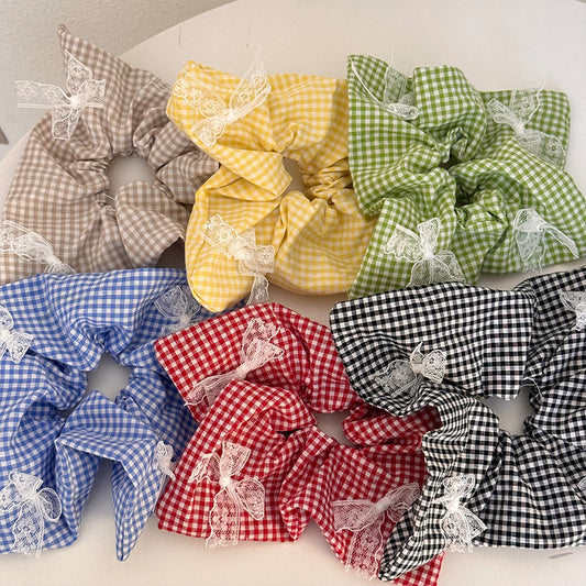 Vintage ternet scrunchie i fransk stil