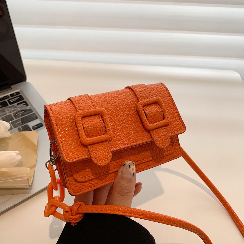 Fashion Color Contrast Blooming Shoulder Crossbody Small Square Bag