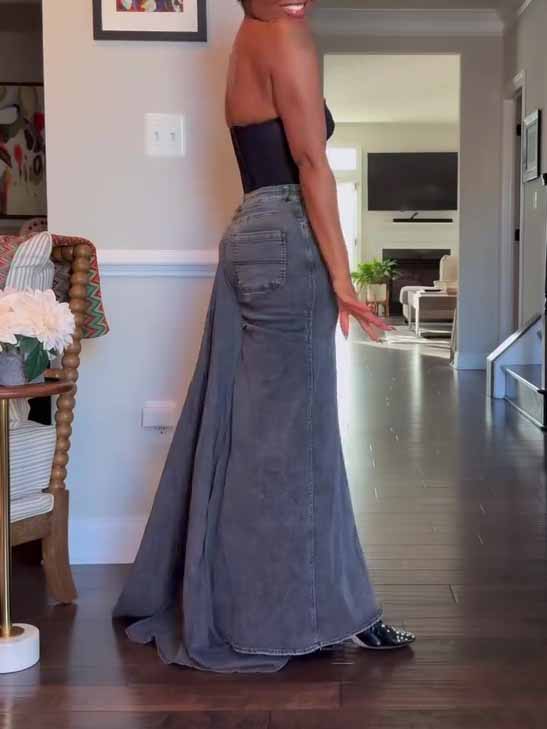 Denim Bodycon Maxinederdel