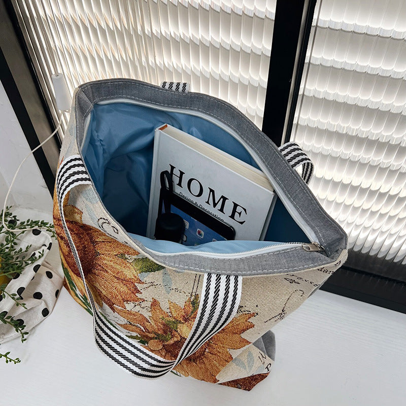 New Gold-thread Single-sided Fabric Bag Stylish