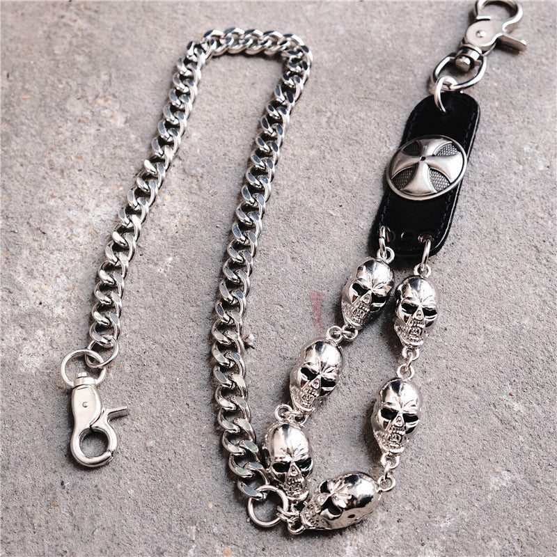 Punk Ghost Head Bundy Out Of The Street Waist Chain Alloy Phants Zipper