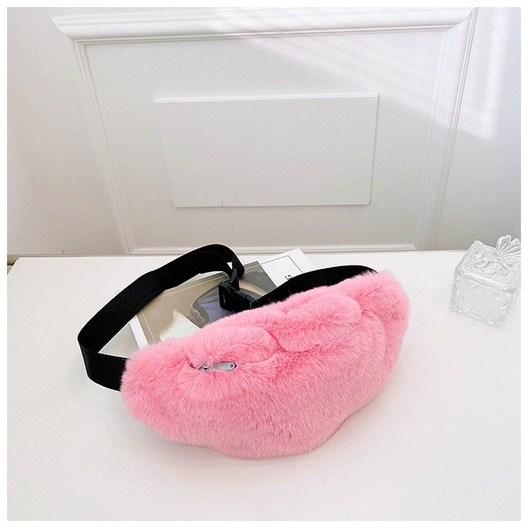 One-shoulder Messenger Bag Fluffy Chest