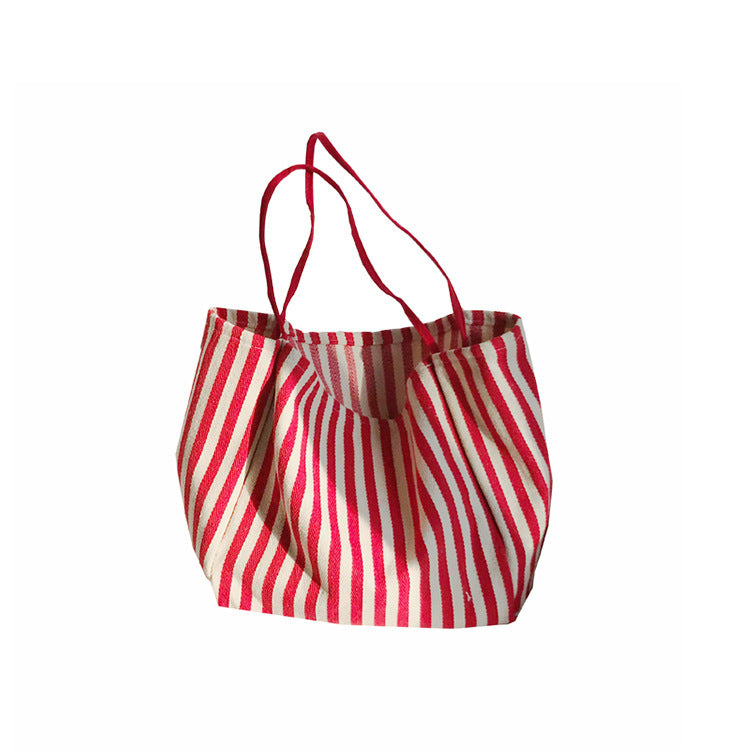 Women's Fashion Vintage Stripe Simple Canvas Bag