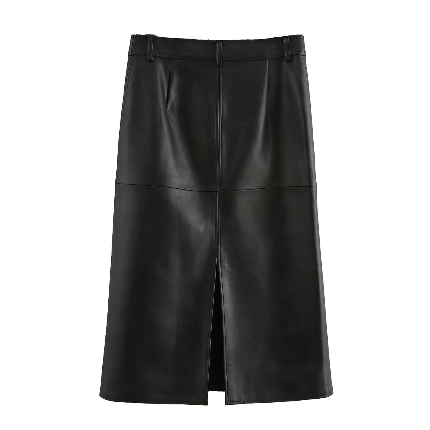New Women's Fashion Stylish Zipper Faux Leather Skirt