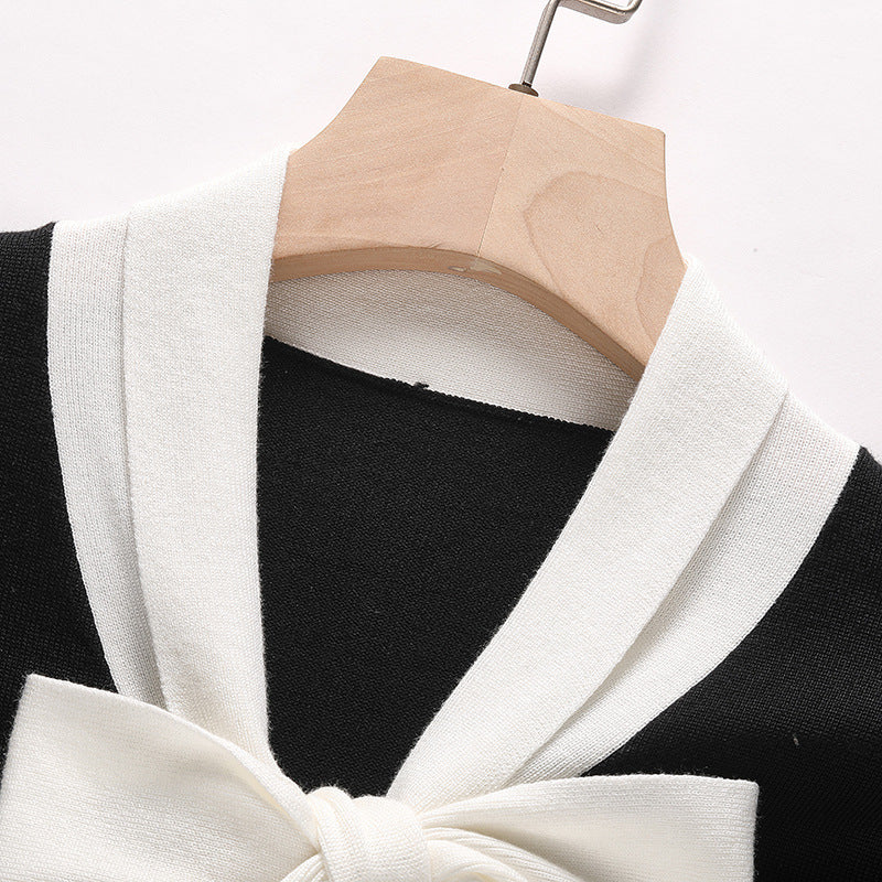 French Style Artistic Simple Professional Style Long Sleeve Tie Top