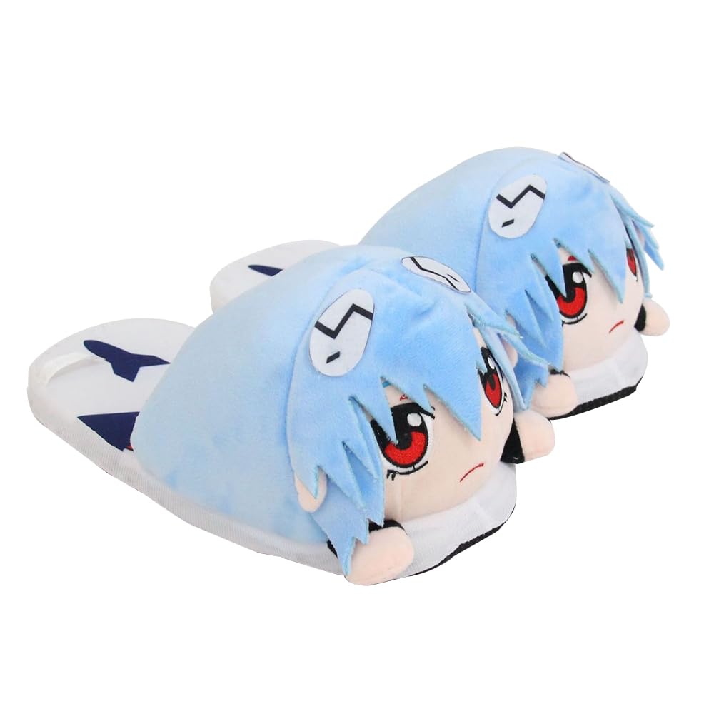 DEXSHUN Ayanami Rei Anime tofflor söt tecknad unisex bomullstofflor hem casual tofflor höst vinter varma tofflor