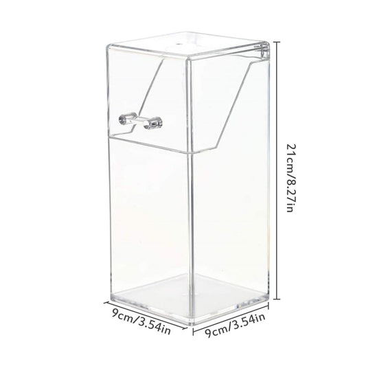 Makeup Brush Holder - Clear Acrylic Brushes Container med lock | kapacitet kosmetisk arrangör | Stylish Vanity Container för ögonbrynspennor, eyeliner, toalettbord, sovrum, skrivbord u