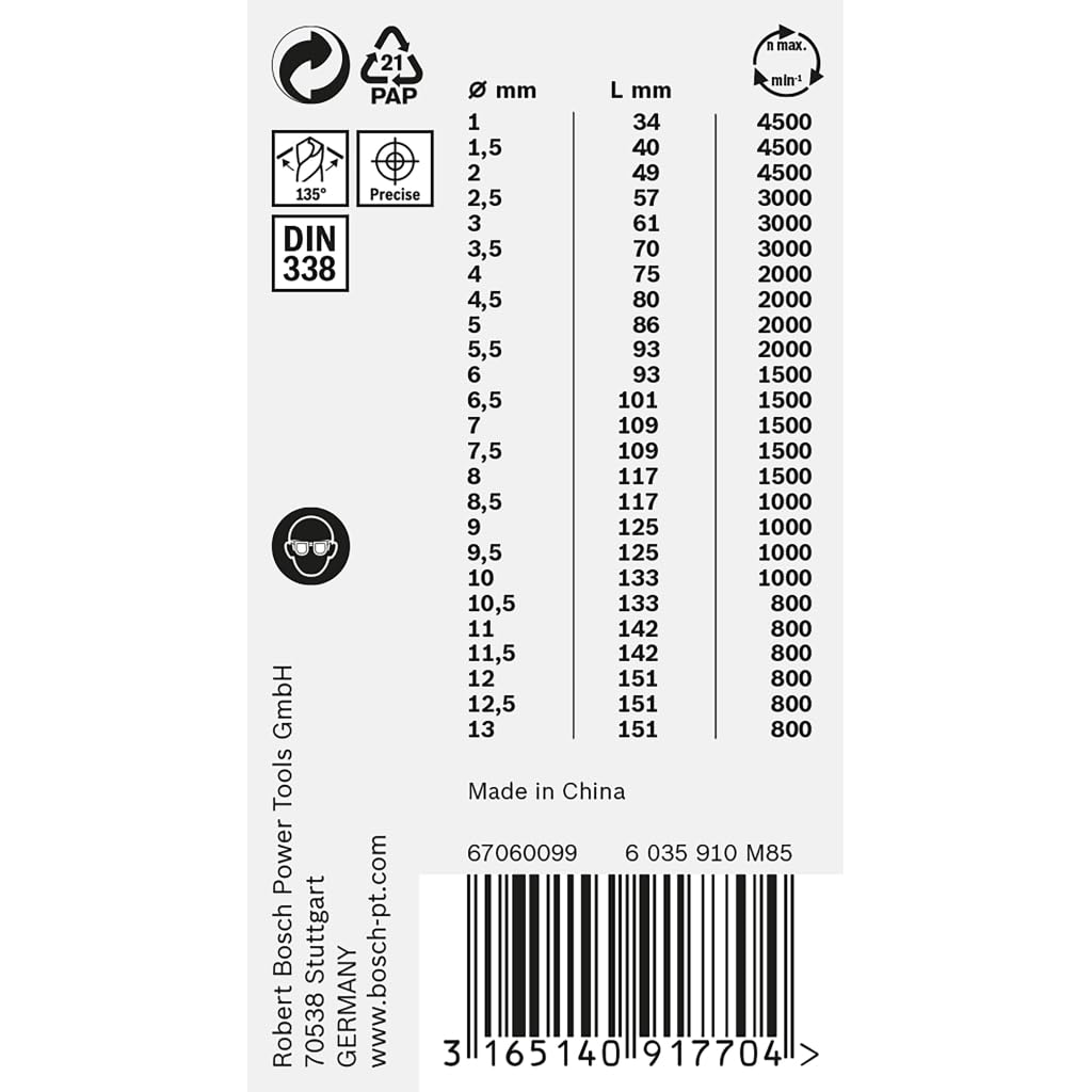 Bosch Professional 25-delars HSS spiralborrsats PointTeQ (för metall, ProBox, tillbehör skruvdragare)