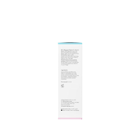 Geek & gorgeous – C-glöd – 15 % C-vitamin ferulic acid & E-vitamin serum, skyddar mot miljöskador, boosts collagen och evens hudton – alla hudtyper, duo-pack 30 ml x 2
