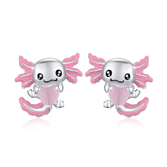 925 sterlingsilver Axolotl örhängen söta djur allergivänliga flickor örhängen gåvor för kvinnor tonåringar flickor