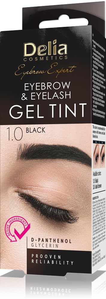 Delia Cosmetics – ögonbryn och ögonfransfärg – svart – långvarig effekt upp till 14 dagar – färg för ögonbryn och ögonfransar – 15 ml