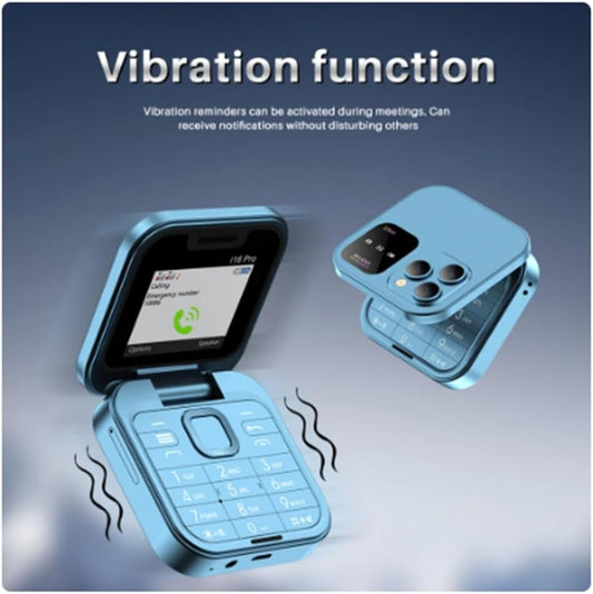 Sujurio Mini Mobiltelefon FMRadio Röst Svartlista Snabbval Vibration 2SIMKort Liten Display Vikbar Telefon Hållbar Installation Att Använda (Lila)