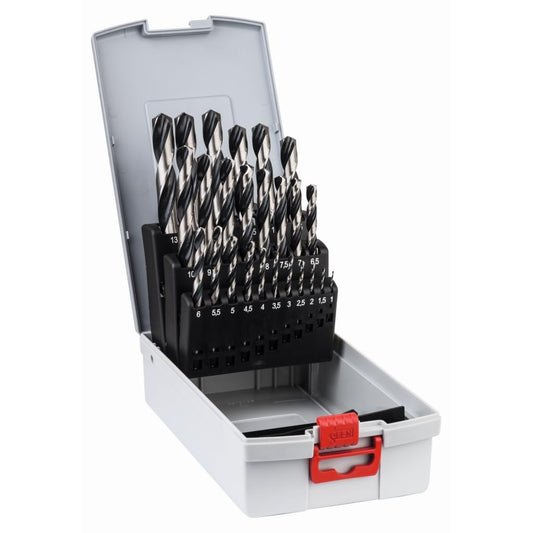 Bosch Professional 25-delars HSS spiralborrsats PointTeQ (för metall, ProBox, tillbehör skruvdragare)