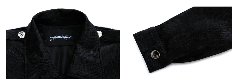 Heavy Rivet Embroidered Design Leather Short Jacket