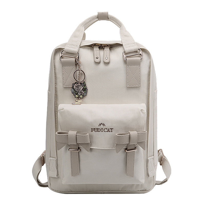 Solid Color Mommy Student Schoolbag Backpack