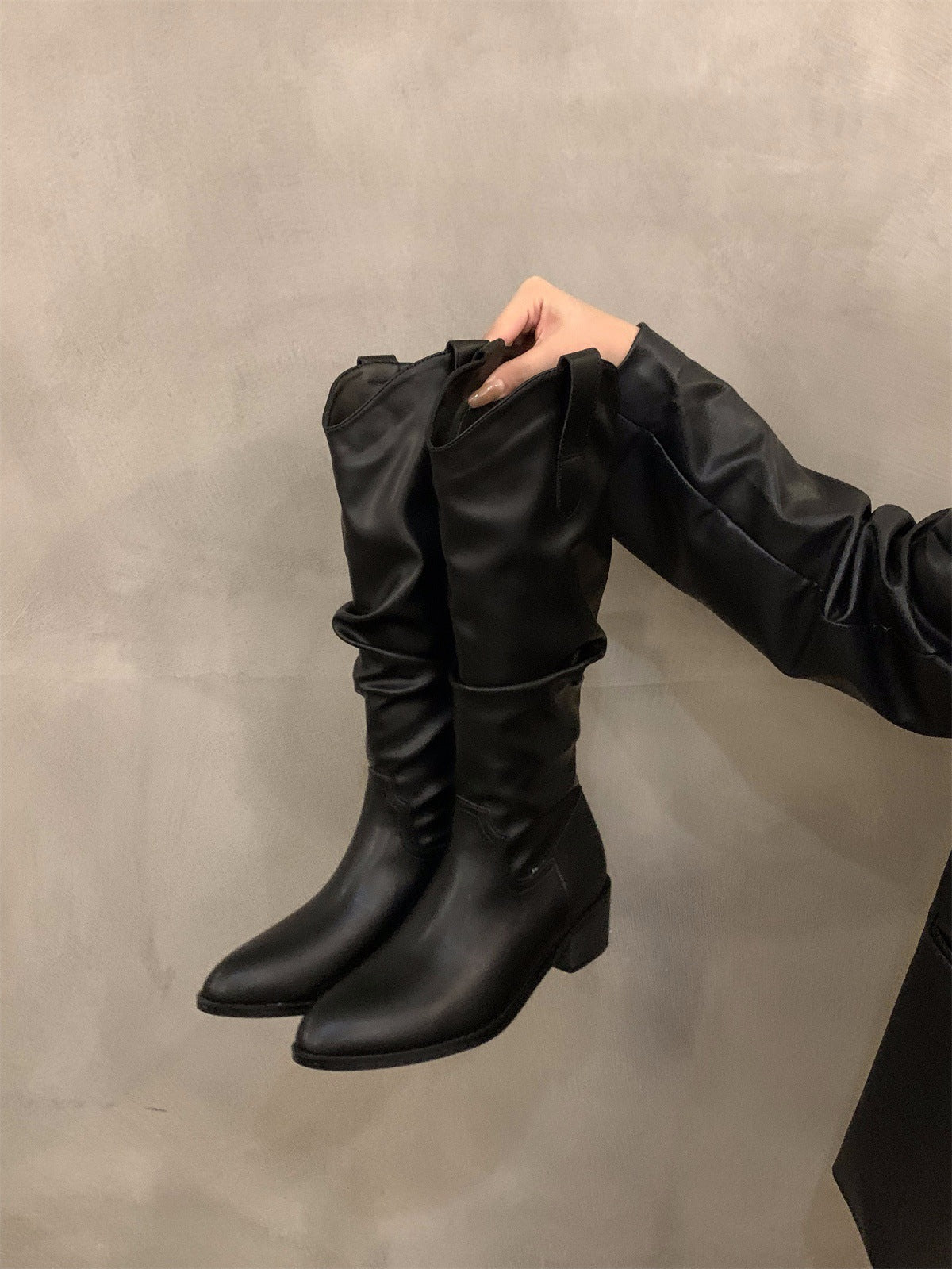 Pointed-toe Western Denim Boots Children