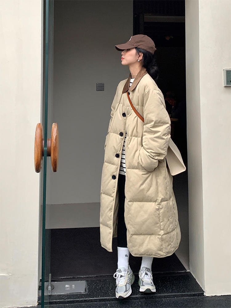 Loose Thick Design Sense New Down Cotton Jacket Women's Mid-length