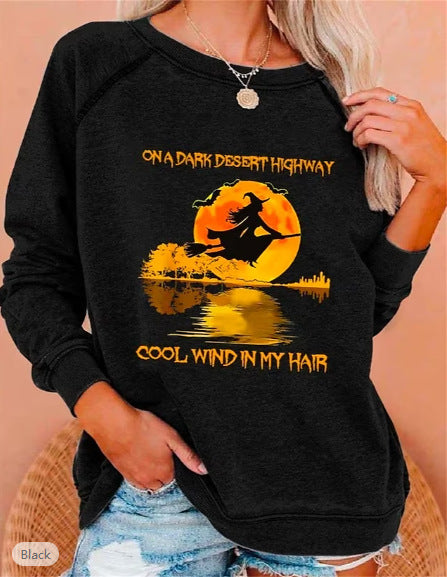 Large Size Sweater Round Neck Printed Letters Loose