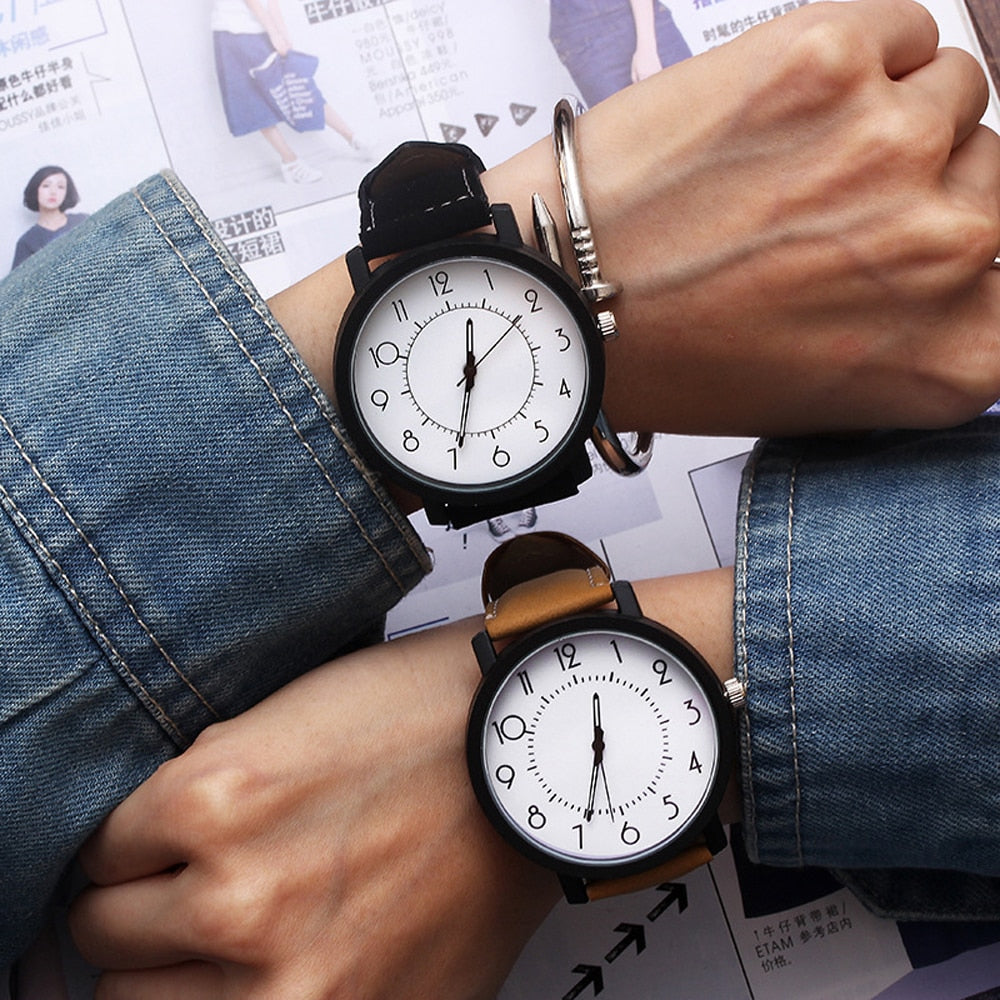 Fashion Casual Big Dial Belt Watch
