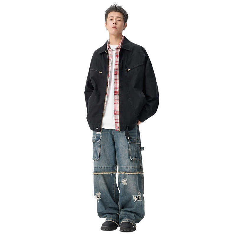 Fashion Casual Handsome Men's Pure Cotton Coat