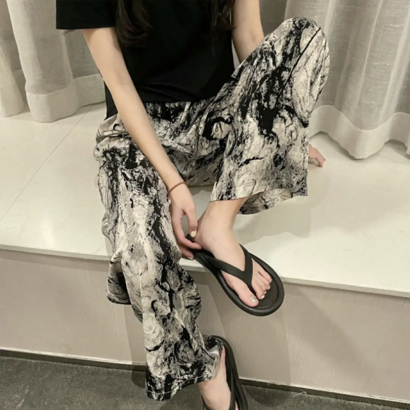 Cotton Poplin Pants Women's Thin Artificial Cotton Wide-leg Pants