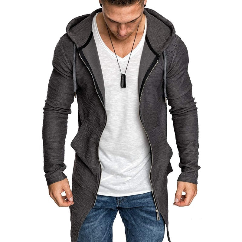 Lapel Belt Sweatshirt Cardigan Zip Trench Coat