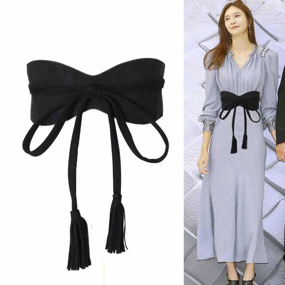 Girdle Tassels Bandage Fashion Waistband Slimming All-match Decorative Belt Dress Wide Belt
