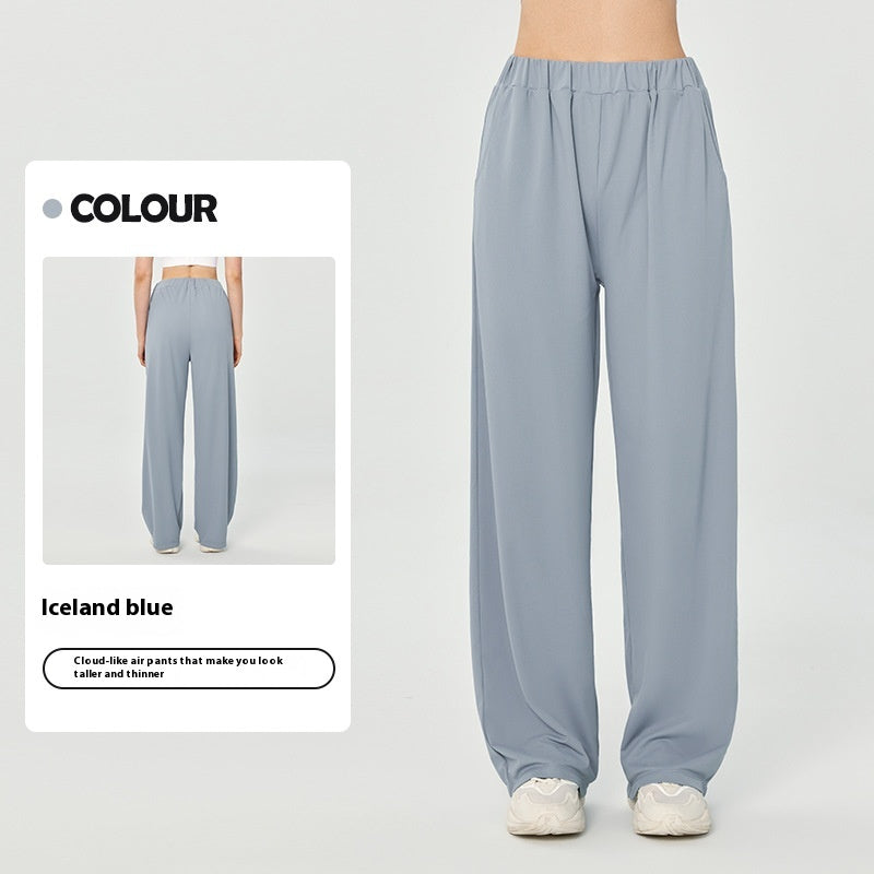 Women's Fashion Loose Casual Slim-fit Draping Double Pockets Yoga Pants