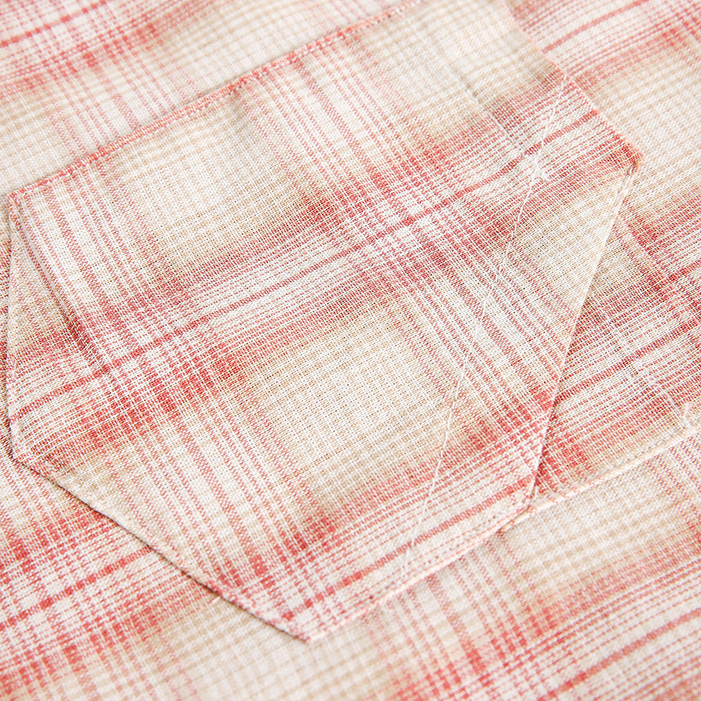 Irregular Pocket Personality Design Loose Plaid Shirt High Street Tide