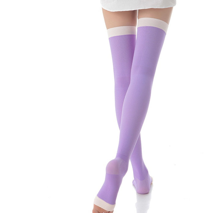 Manufacturer 420D sleep socks high pressure thin calf socks set leg socks elastic night shaping stovepipe socks  toe