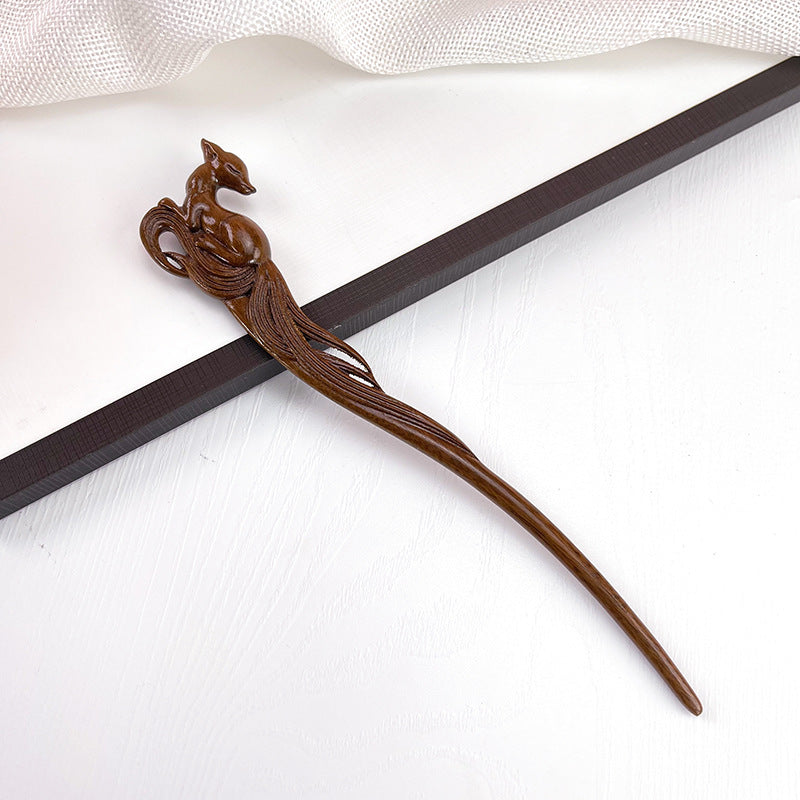 Wooden Women's Chinese Style Headdress Animal Hairpin