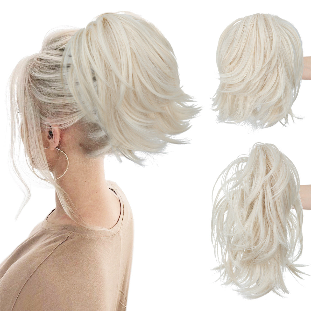 Wig Female Ponytail Short Grip Curly Hair