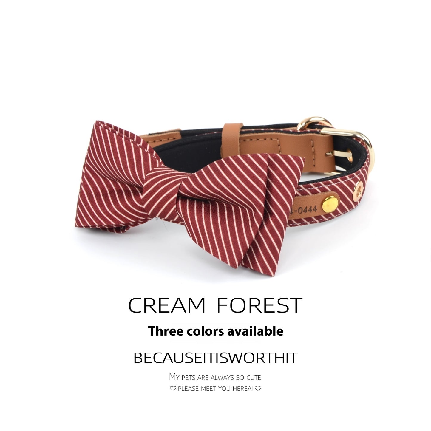 Simple Cotton Detachable Bow Dog Collar