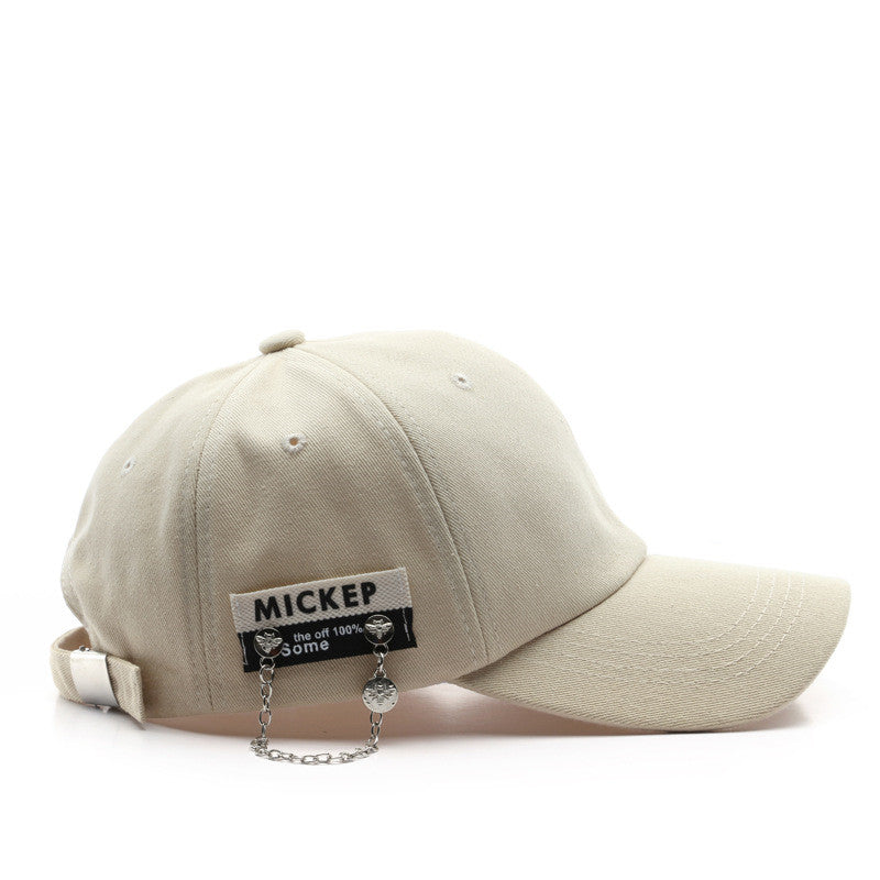Sunscreen Solid Color Patch Chain Cap