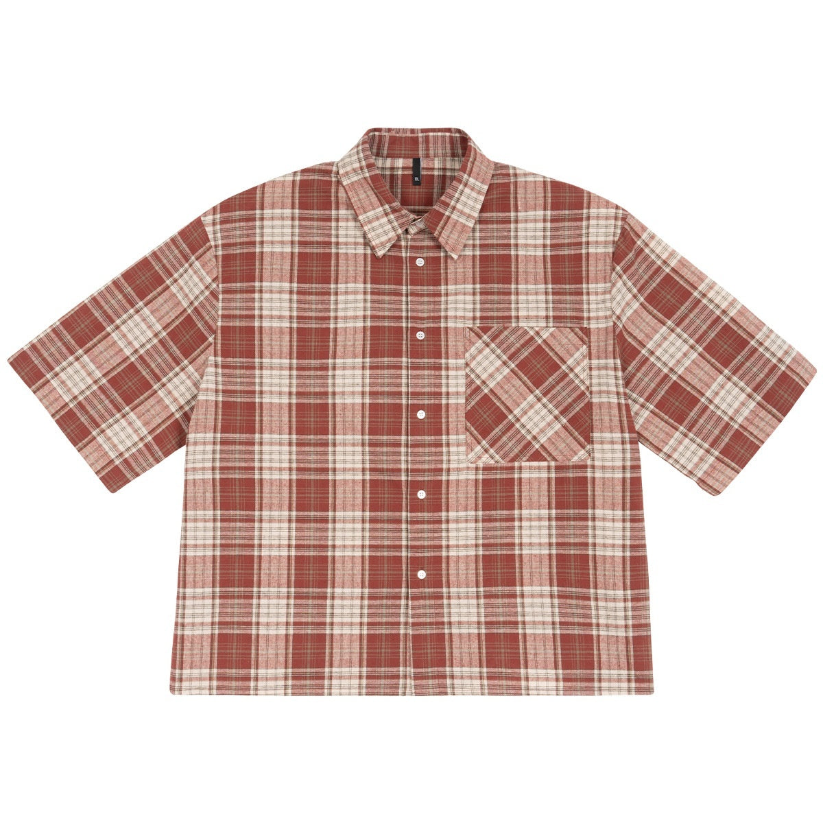 Loose Short Plaid Casual Fashion Short Sleeve Shirt