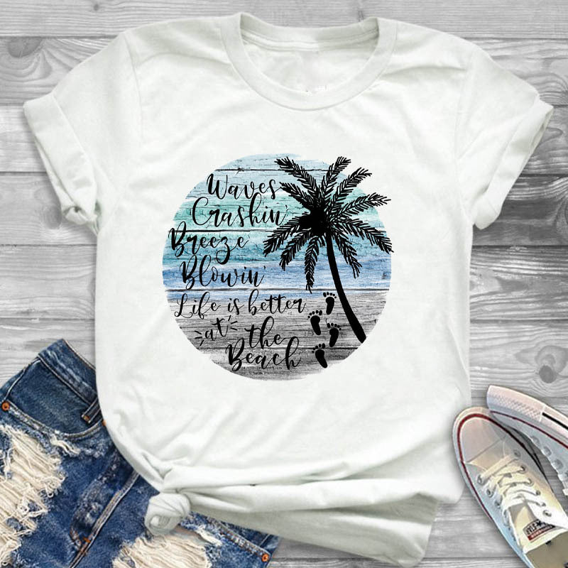 Women's Personalized Letter Printed T-shirt