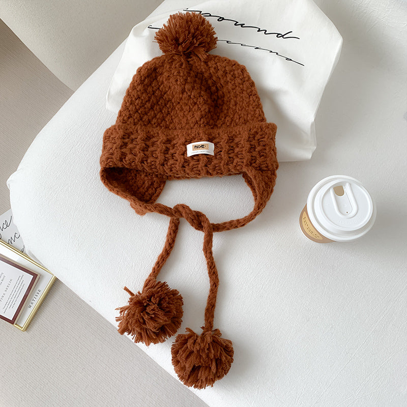 Women's All Match Cute Fur Ball Knitted Hat