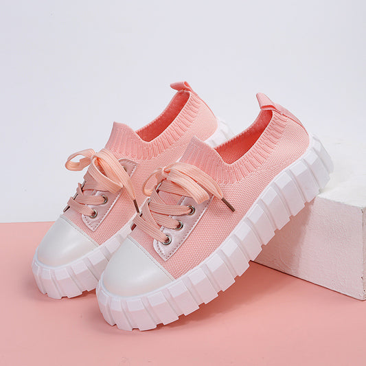 Women's Spring New Retro Round Toe Lace-up Biscuit Shoes