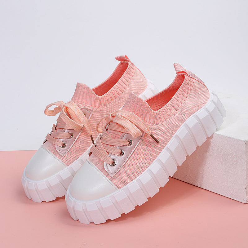 Women's Spring New Retro Round Toe Lace-up Biscuit Shoes