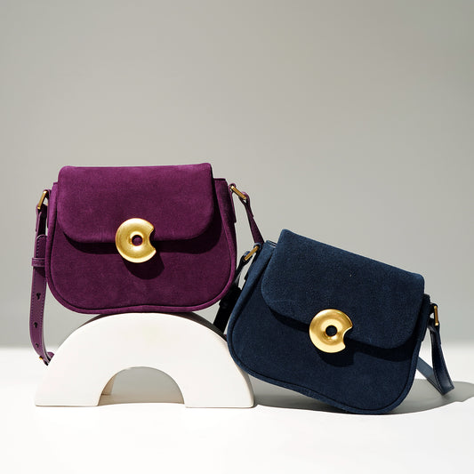 Fashion Retro Ægte Læder Saddle Bag Enkel Skuldertaske Crossbody Klassisk All-match