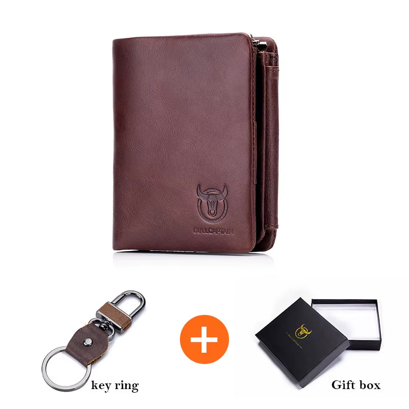 Brand Leather RFID Retro Wallet Men'S Small Zipper Wallet Card Bag Men'S Wallet Clutch