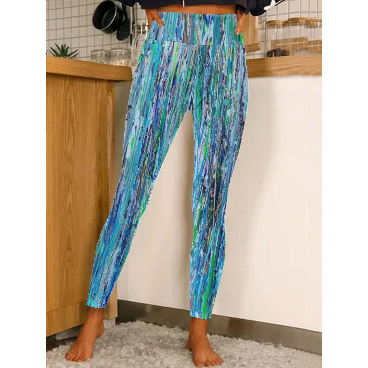 Women's Casual Tight High Waist Stretch 3D Digital Printing Leggings