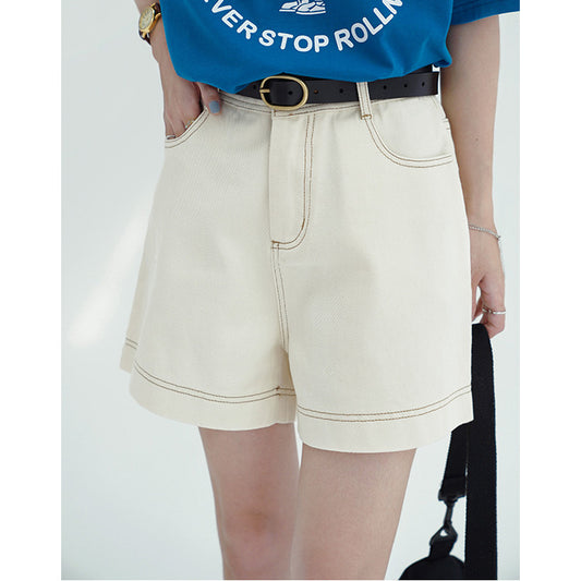 Women's Casual Workwear Contrast Trim Wide Leg Shorts