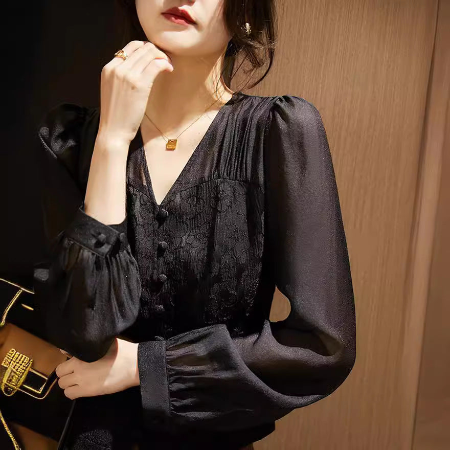 Gentle Trap New Chinese Jacquard Shirt